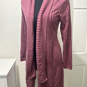 Women's Pink Open Front Cardigan Sweater